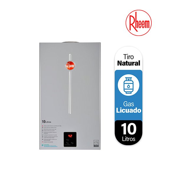 Calefon Digital 10 Litros Gas Licuado Tiro Natural Rheem 1 Calefon 10 Litros Tiro natural gas licuado rheem