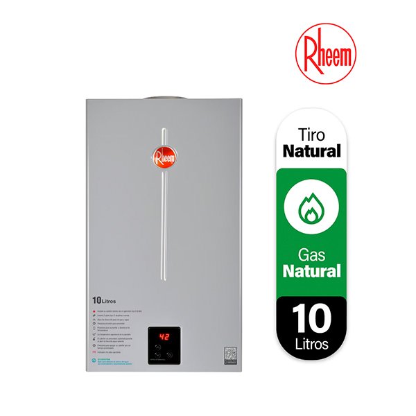Calefont 10 litros Gas natural Tiro Natural Rheem 1 Calefon 10 Litros Tiro natural gas natural rheem
