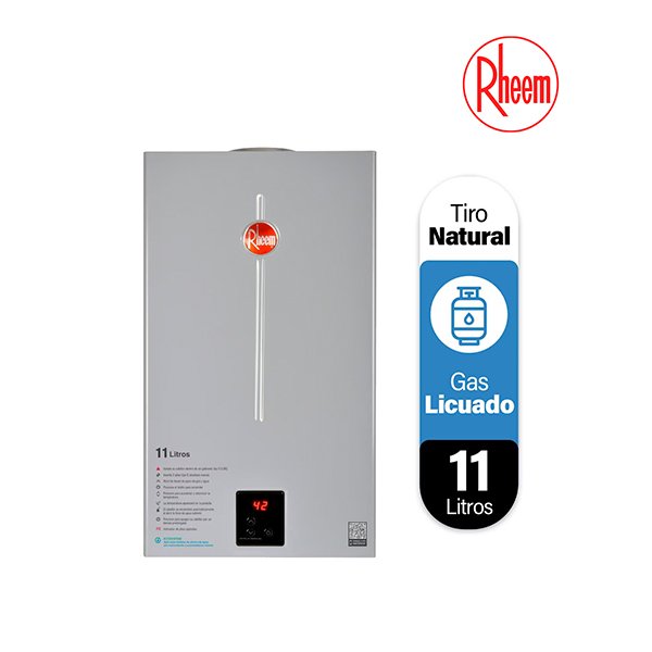 Calefon Digital 11 Litros Gas Licuado Tiro Natural Rheem 1 Calefon 11 Litros Tiro natural gas licuado rheem