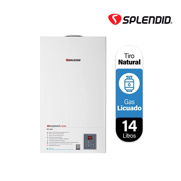 Calefon 14 Litros Tiro Natural Gas Licuado Splendid 1 Calefon 14 Litros Tiro Natural Gas Licuado Splendid