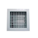 Rejilla aleta doble reflexión para inyección (RI) 40×30 cm de aluminio con regulador de caudal