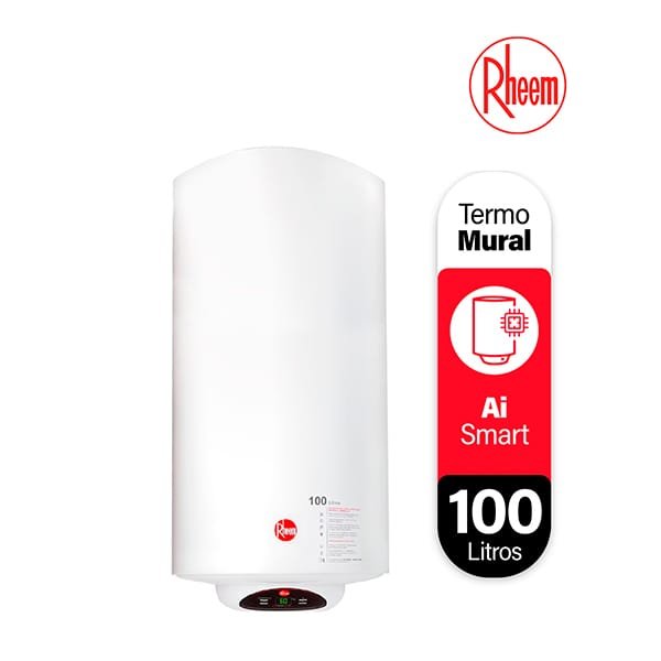 Termo Eléctrico Mural 100 Litros Rheem 220V 1,5Kw 1 termo electrico digital rheem 100 litros