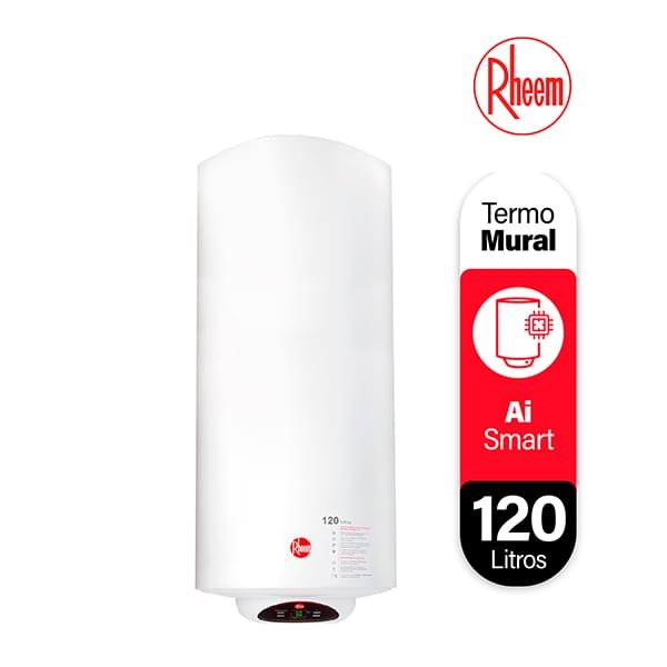 Termo Eléctrico Mural 120 Litros Rheem 220V 1,5Kw 1 termo electrico digital rheem 120 litros